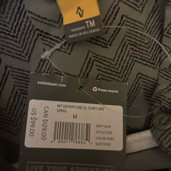 New Eddie Bauer Departure Sleeveless Shirt Dress SZ Medium Tall - Picture 13 of 15